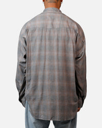 MNML Faded Print Flannel Shirt Grey