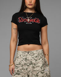 Loiter Women's Holy Fire Crop T-Shirt Black