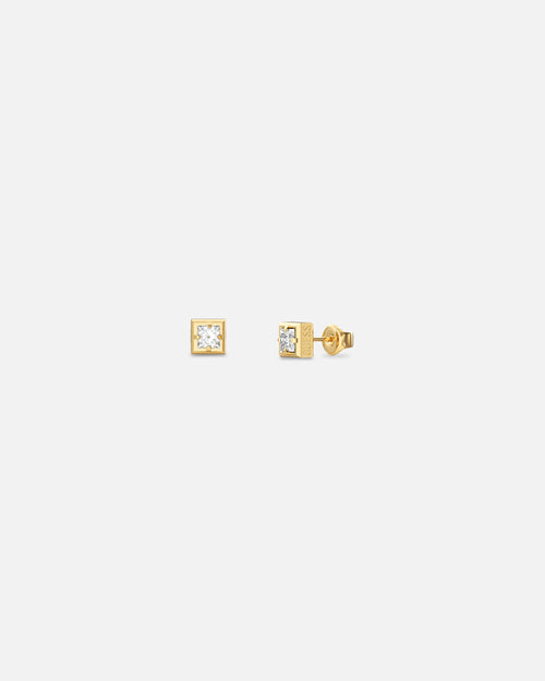 Guess Mainline Barrio 6mm Supremo Squared Stud Earrings Gold