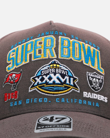 47 Brand Tampa Bay Buccaneers Vs Las Vegas Raiders 'Vintage Super Bowl' XXXVII '47 Offside Strapback Charcoal