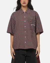 Worship Catharsis Box Crop Shirt Red Check