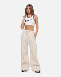 Nike Women's Sportswear Phoenix Fleece High Waisted Wide Leg Sweat Pants Lt Orewood Brown