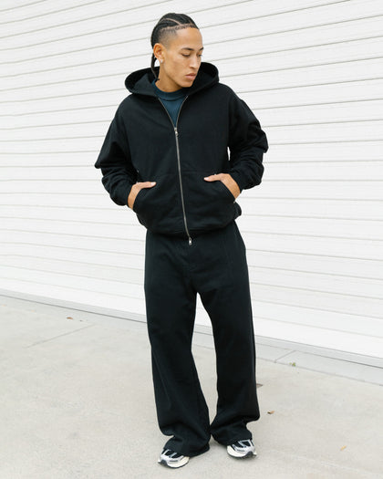 American Thrift Zip Hoodie Black