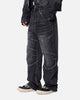 MNML Panelled Moto Denim Jeans Washed Black