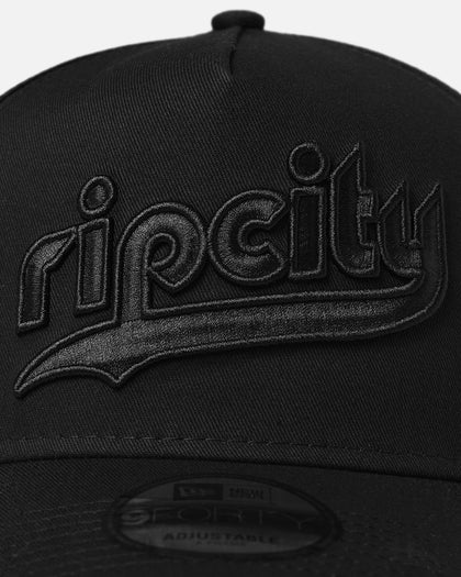 New Era Portland Trail Blazers 'NBA Black On Black' 9FORTY A-Frame Snapback Black