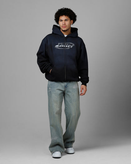 Loiter Chrome Logo Zip Hoodie Vintage Black