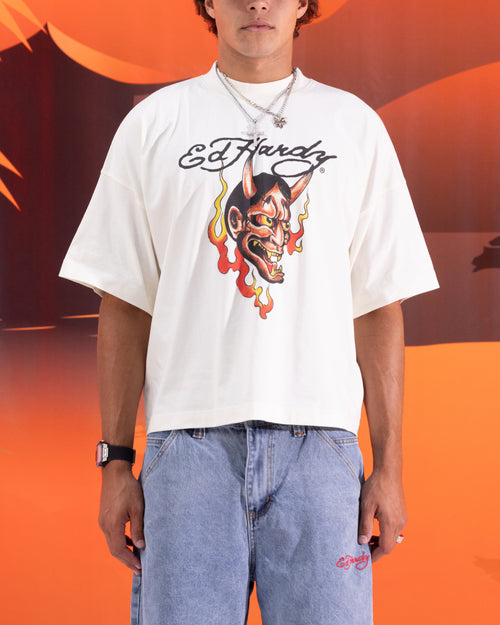 Ed Hardy Devil T-Shirt Off White