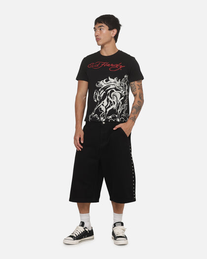 Ed Hardy Studded Tailored Jorts Black