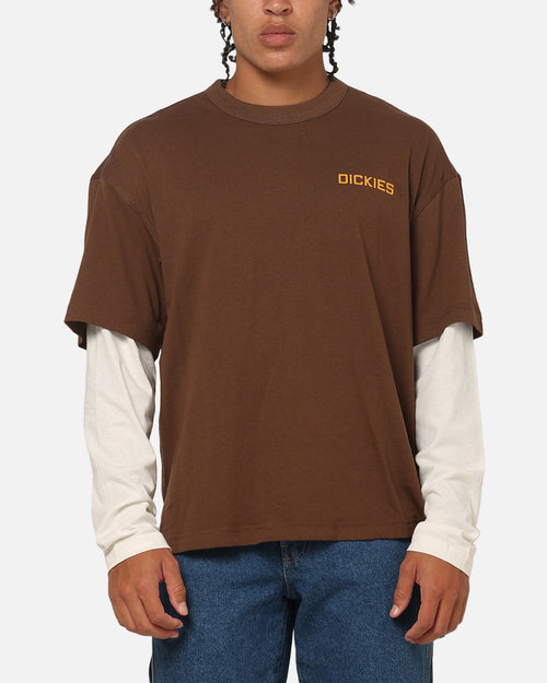 Dickies Payson 2Fer Long Sleeve T-Shirt Brown