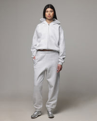 American Thrift Women's Classic Zip Hoodie Grey Heather