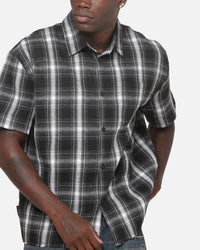 Saint Morta Paradise Studios Button Up Shirt Black Plaid