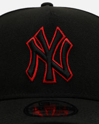 New Era New York Yankees 'Easy Black And Scarlet' 9FORTY A-Frame Snapback Black/Scarlet