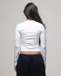 American Thrift Women's Fitted Long Sleeve T-Shirt White