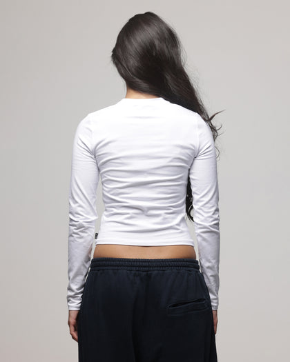 American Thrift Women's Fitted Long Sleeve T-Shirt White