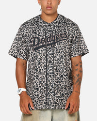 Majestic Athletic Los Angeles Dodgers Leopard Baseball Button Up Shirt Leopard