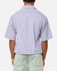 MNML Cropped Striped Short Sleeve Shirt Blue