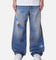 MNML Ultra Baggy Fleur Patch Jeans Blue