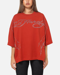 Ed Hardy Cyber Rhinestone T-Shirt Red