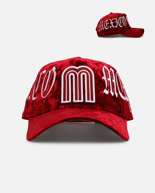 New Era Mexico National Baseball Team 'Velvet Gothic Script' 9FORTY A-Frame Snapback Maroon