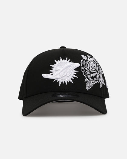 New Era Miami Dolphins 'Ornate Rose' 9FORTY A-Frame Snapback Black/White