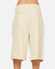 Carre Heritage Pleated Shorts Off White Pinstripe