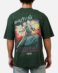 Hypland X One Piece Zoro Flame T-Shirt Green