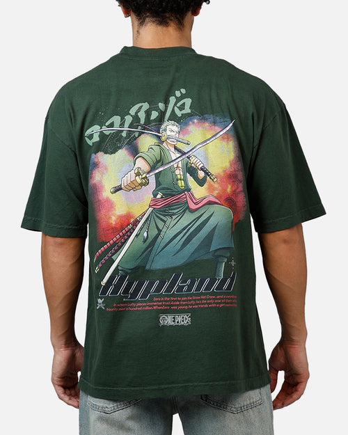Hypland X One Piece Zoro Flame T-Shirt Green
