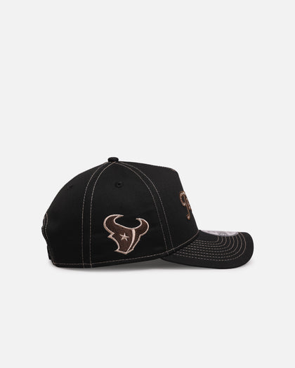 New Era Houston Texans 'Rope Script' 9FORTY A-Frame Snapback Black/White
