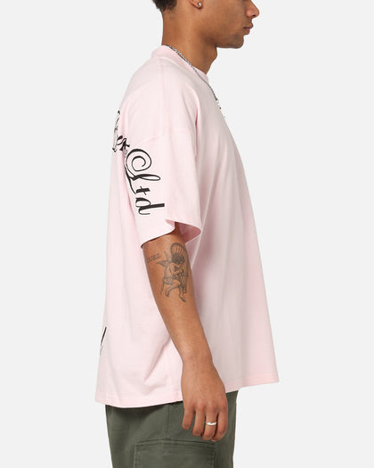 Carre Side Script Oversized T-Shirt Pink