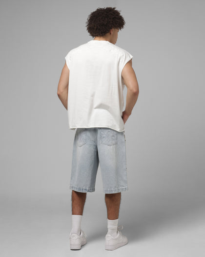 Loiter Cyber Applique Muscle T-Shirt White