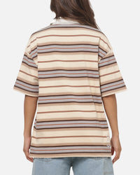 Vouseti Post Game Polo Shirt Latte Multi Stripe