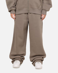 Jordan Jumpman Brooklyn Fleece Oversized Open-Hem Pants Olive Grey/Black