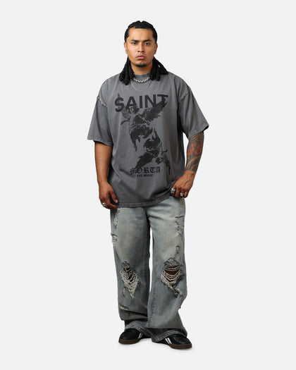 Saint Morta Heavens Mock T-Shirt Washed Charcoal