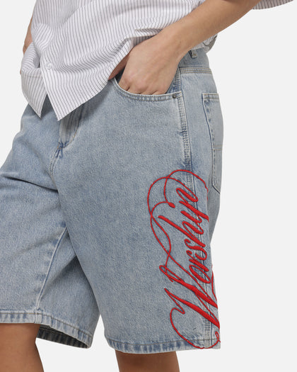 Worship Scripted Big Dawg Jean Shorts Worn Blue