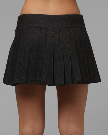 Loiter Women's Starborn Denim Skirt Black Denim