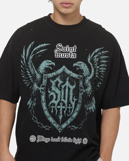 Saint Morta Wings Of Flight Boxy T-Shirt Washed Black