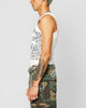 Ed Hardy Dragon Ribbed Muscle Singlet Off White