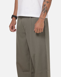 Carre Heritage Pleated Pants Sage Pinstripe