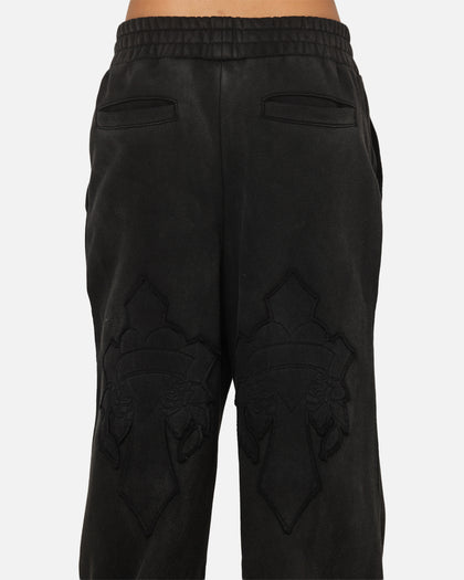 Ed Hardy Fray Track Pants Black