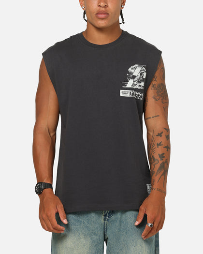 Mitchell & Ness Los Angeles Lakers LA Champ Chrome Muscle T-Shirt Washed Black