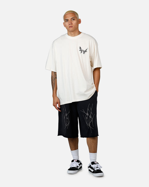 Saint Morta Warrior Baggy Sweat Shorts Washed Black