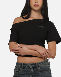 Ed Hardy Women's Off Shoulder T-Shirt Black