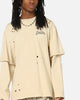 Mitchell & Ness Los Angeles Lakers Chromed Mock Long Sleeve T-Shirt Khaki