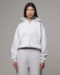 American Thrift Women's Classic Zip Hoodie Grey Heather