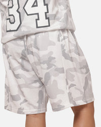 Mitchell & Ness Los Angeles Lakers Snow Camo Authentic Mesh Shorts White
