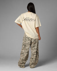 Loiter Script Boxy T-Shirt Off White