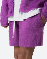 MNML Fuzzy Sweat Shorts Purple