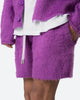 MNML Fuzzy Sweat Shorts Purple