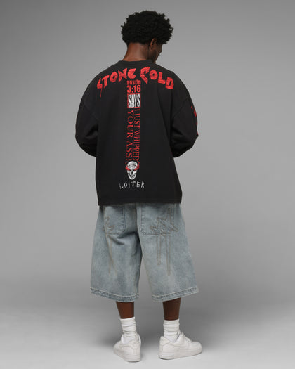 Loiter X WWE Stone Cold Long Sleeve T-Shirt Black