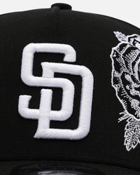 New Era San Diego Padres 'Ornate Rose' 9FORTY A-Frame Snapback Black/White